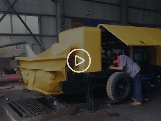 山東力源機械80混凝土泵出廠前打壓測試，杠杠的